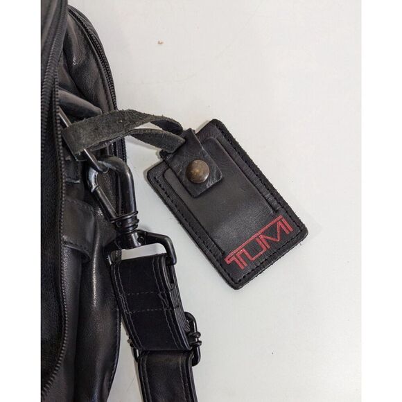 TUMI Alpha Expandable Large Leather Briefcase  Laptop Messenger Shoulder Bag - Picture 16 of 16